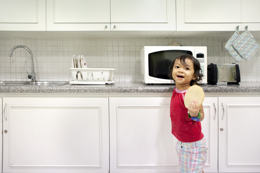 Little girl in kitchen